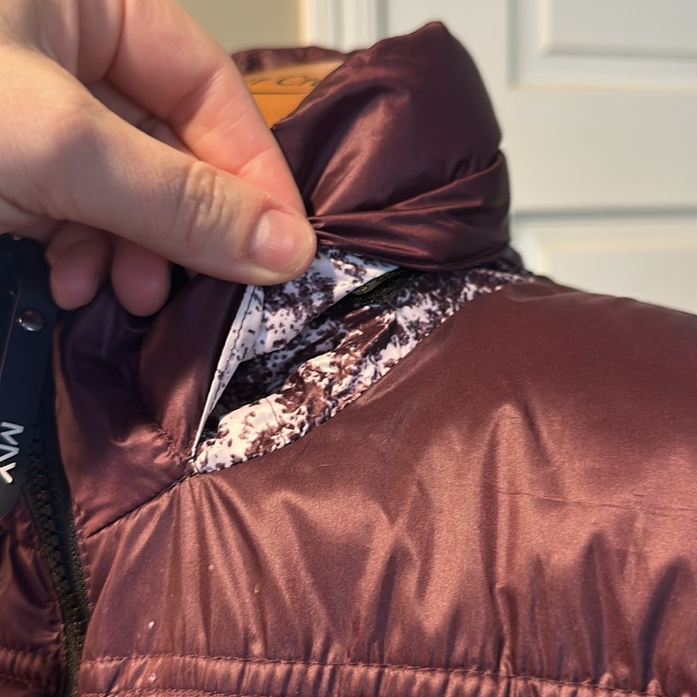 EUC ❄️ Marc New York Puffer Vest Sz Large Snow Ski Purple Black White hood - Picture 4 of 11